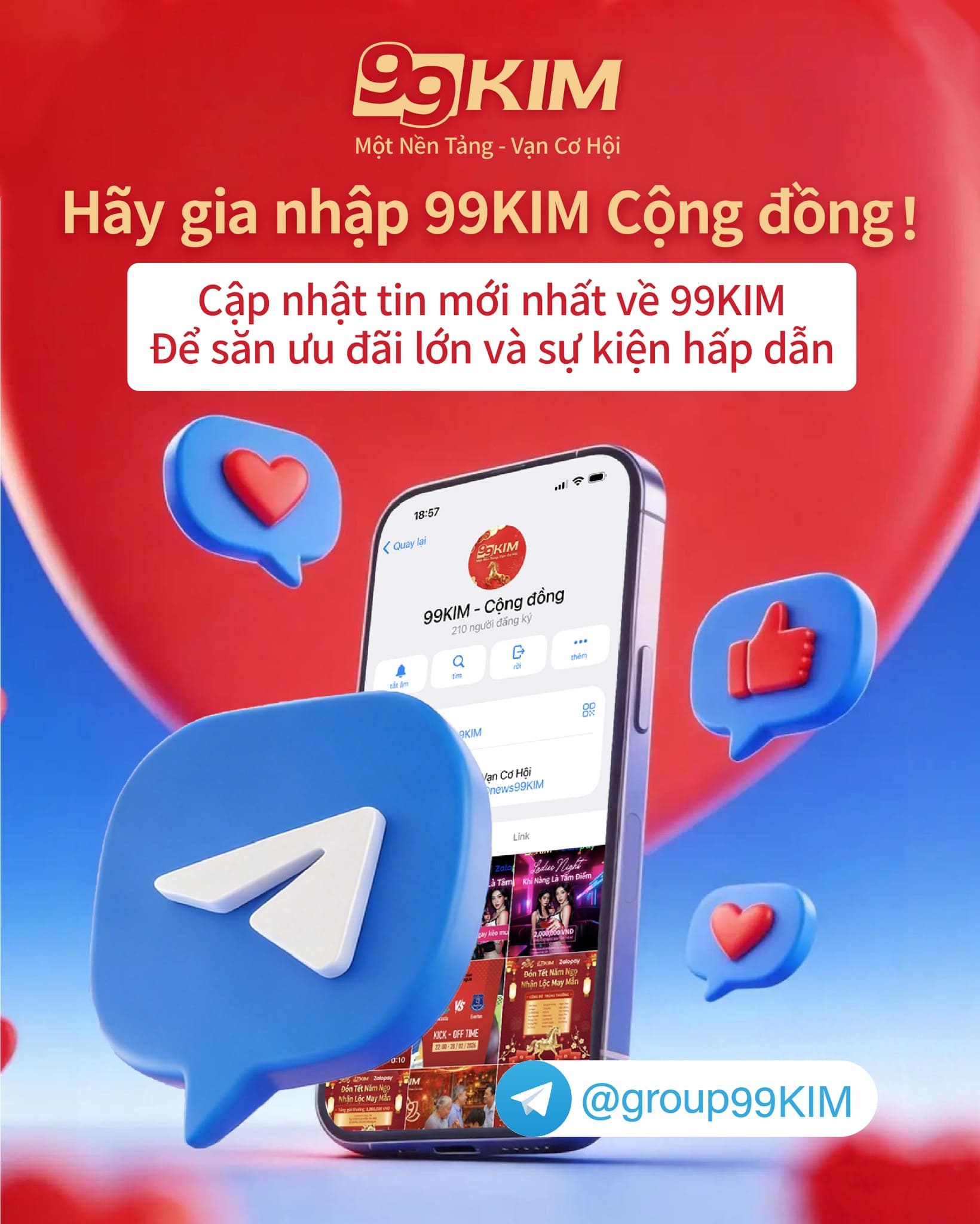 Hãy gia nhập 99KIM Cộng đồng
